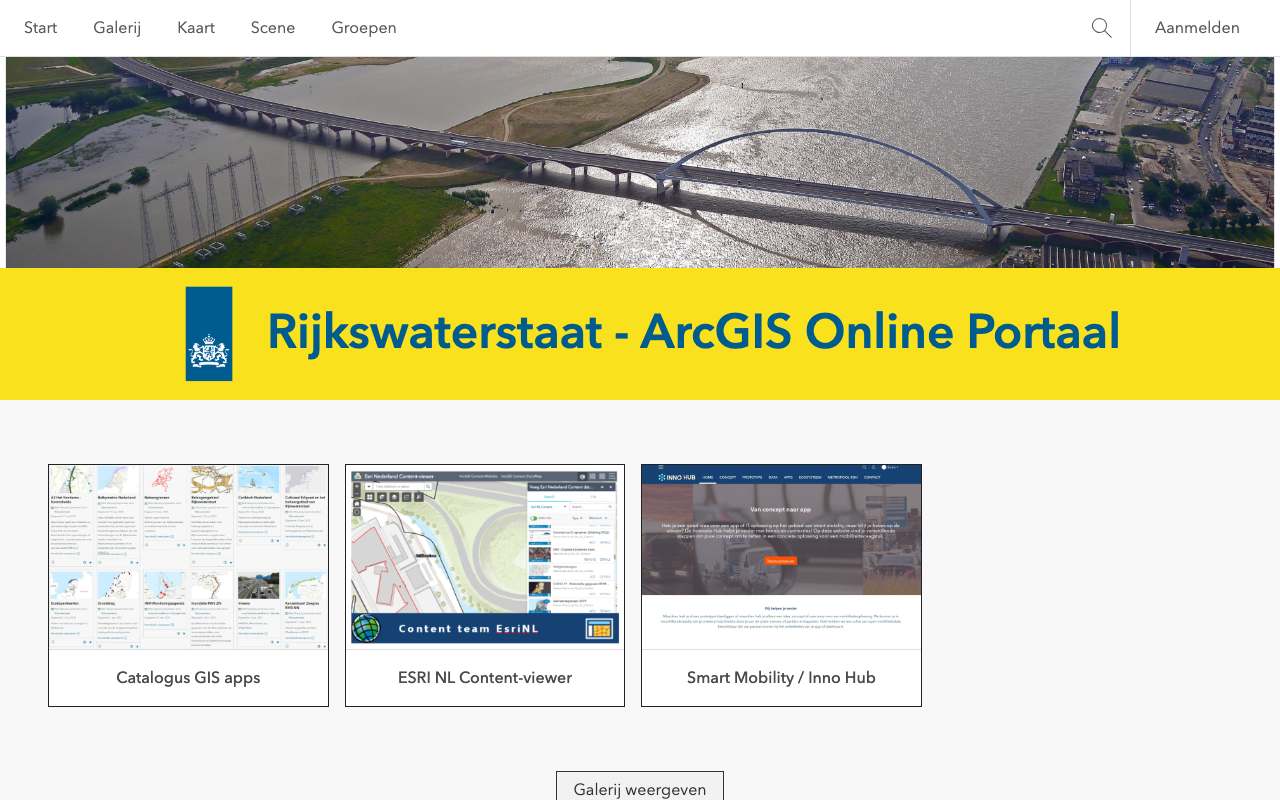Schermafbeelding van rijkswaterstaat.maps.arcgis.com