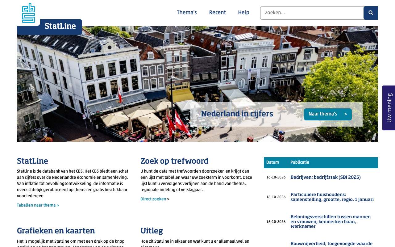 Schermafbeelding van opendata.cbs.nl