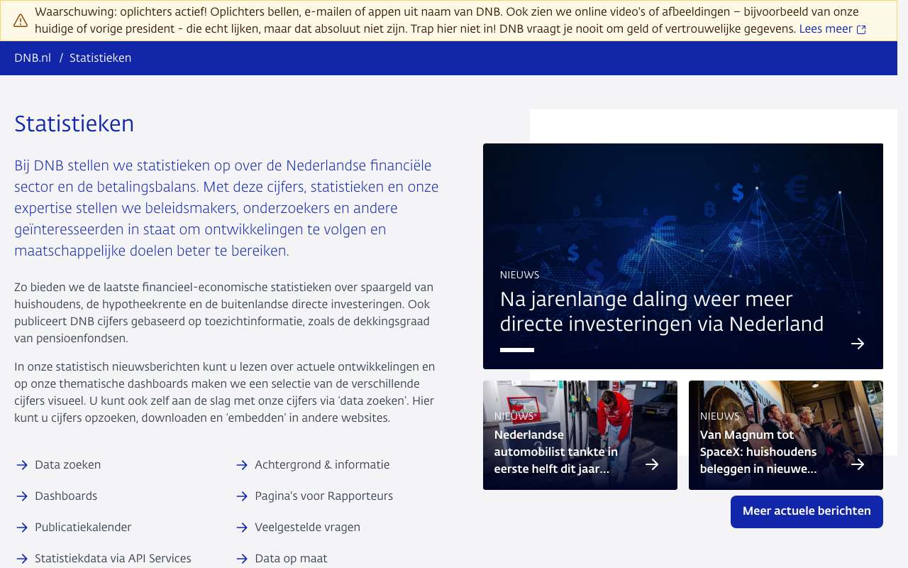Schermafbeelding van dnb.nl