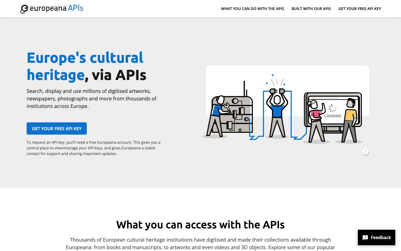 Schermafbeelding van api.europeana.eu