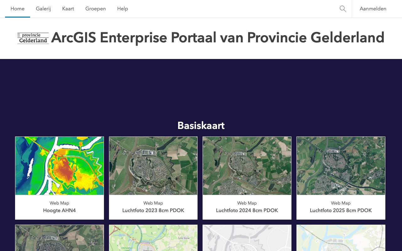 Schermafbeelding van geoportaal.gelderland.nl
