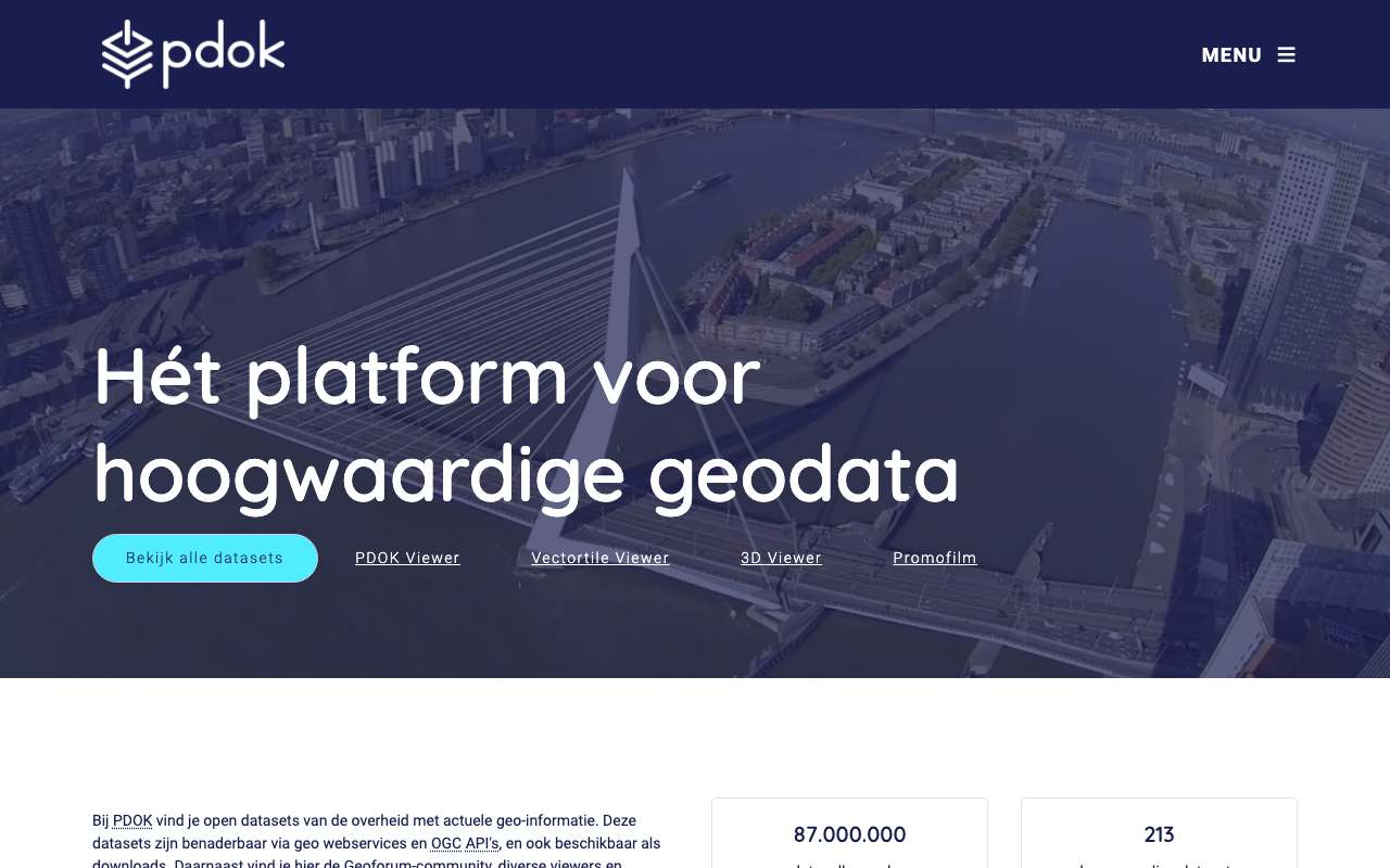 Schermafbeelding van pdok.nl