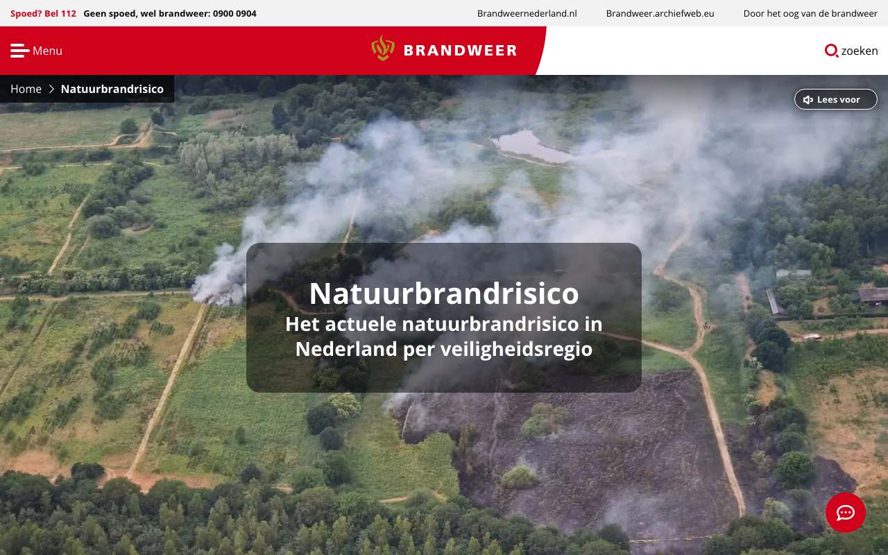 Schermafbeelding van brandweer.nl