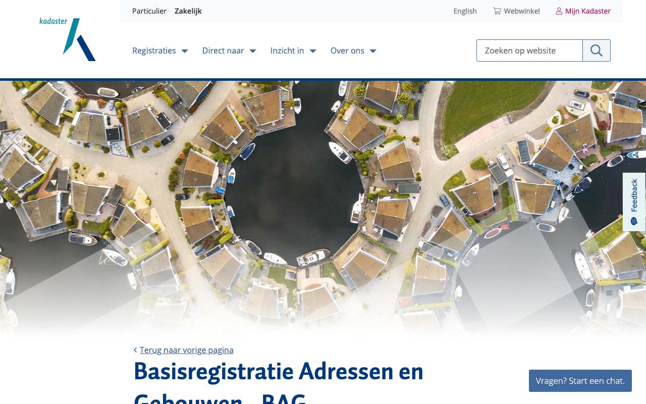 Schermafbeelding van kadaster.nl