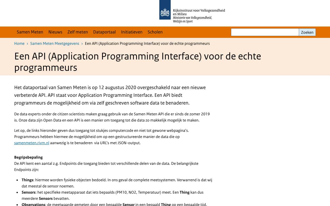 Schermafbeelding van samenmeten.nl