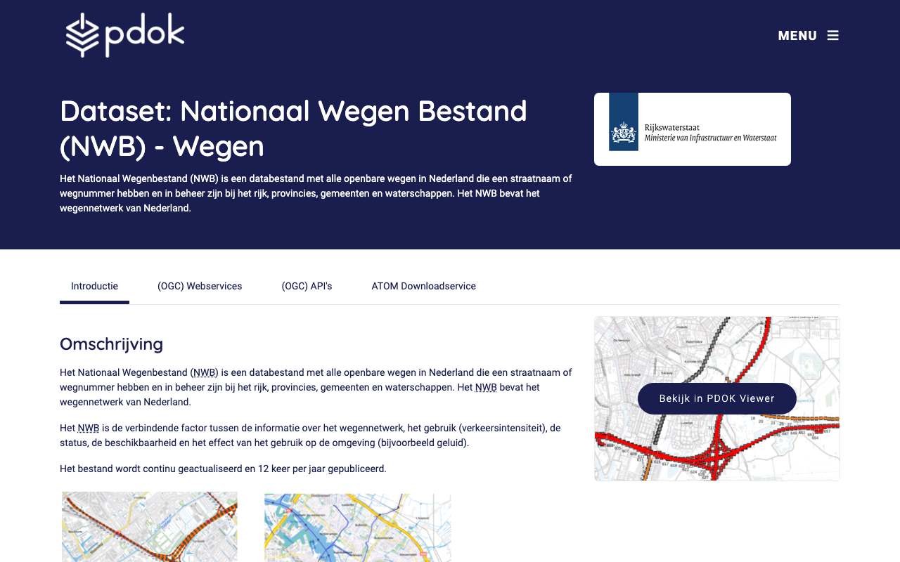 Schermafbeelding van pdok.nl
