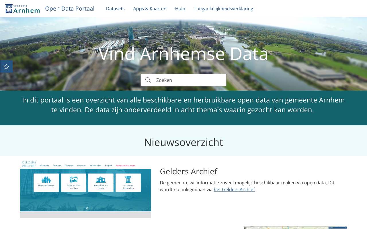 Schermafbeelding van opendata.arnhem.nl