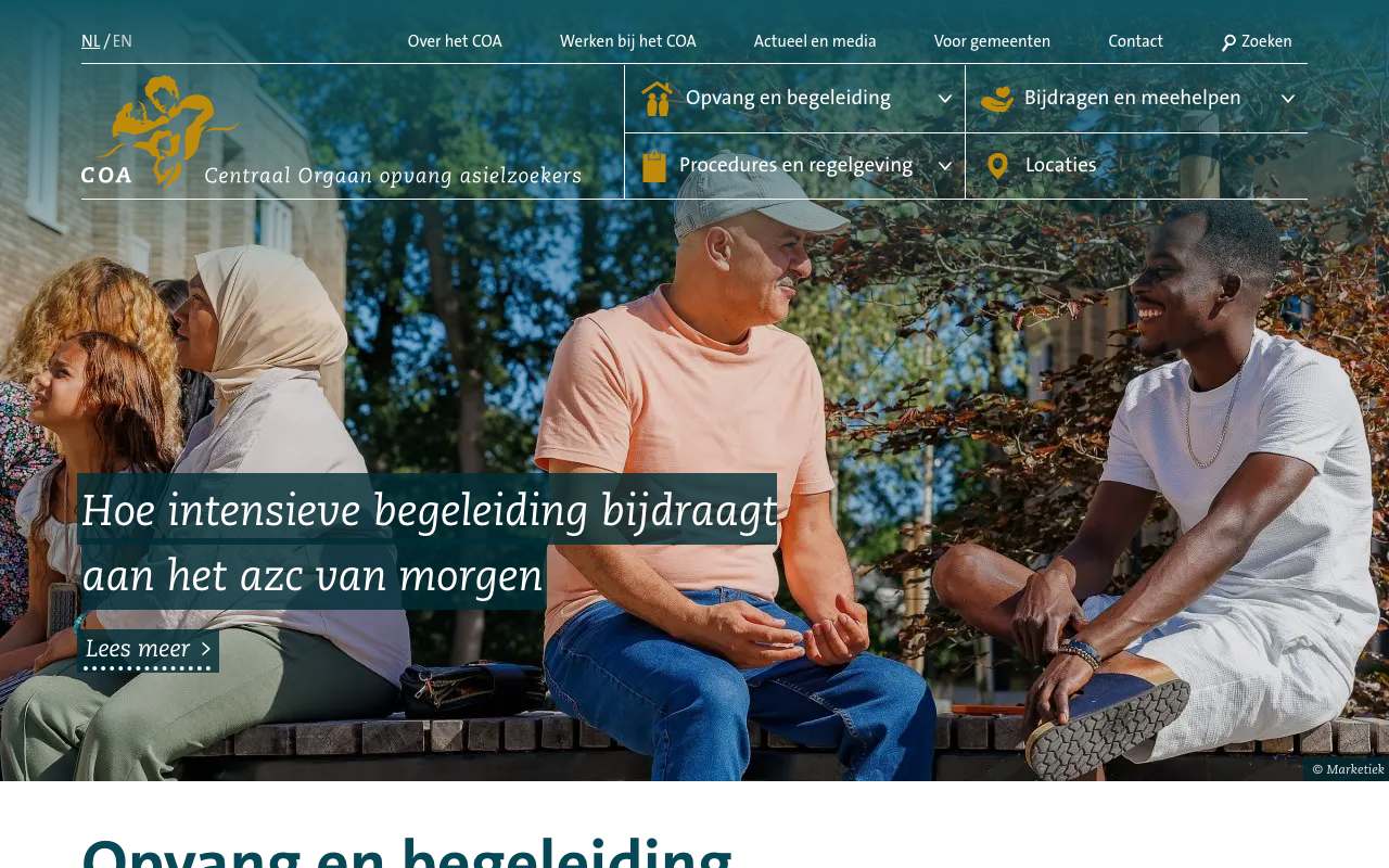 Schermafbeelding van coa.nl