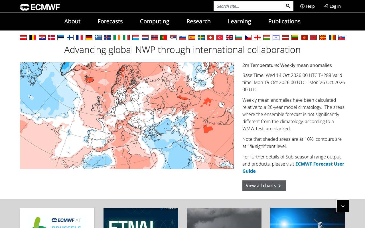 Schermafbeelding van ecmwf.int