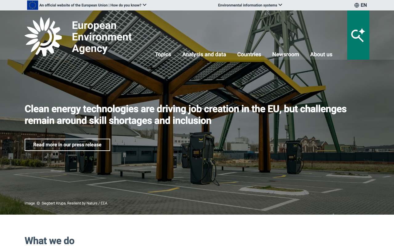 Schermafbeelding van eea.europa.eu
