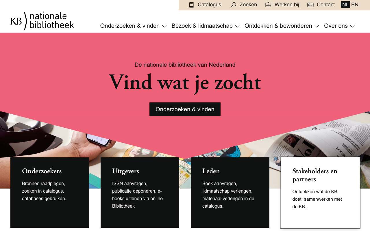 Schermafbeelding van kb.nl