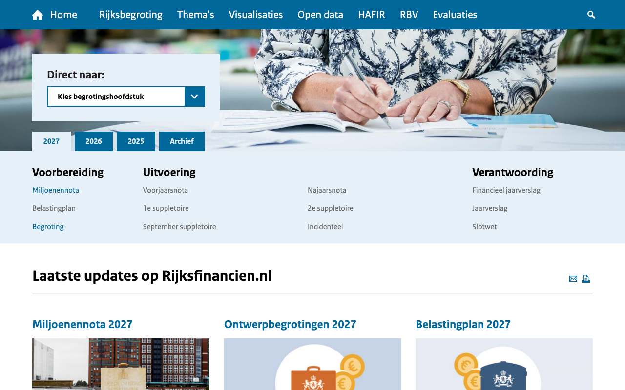 Schermafbeelding van rijksfinancien.nl