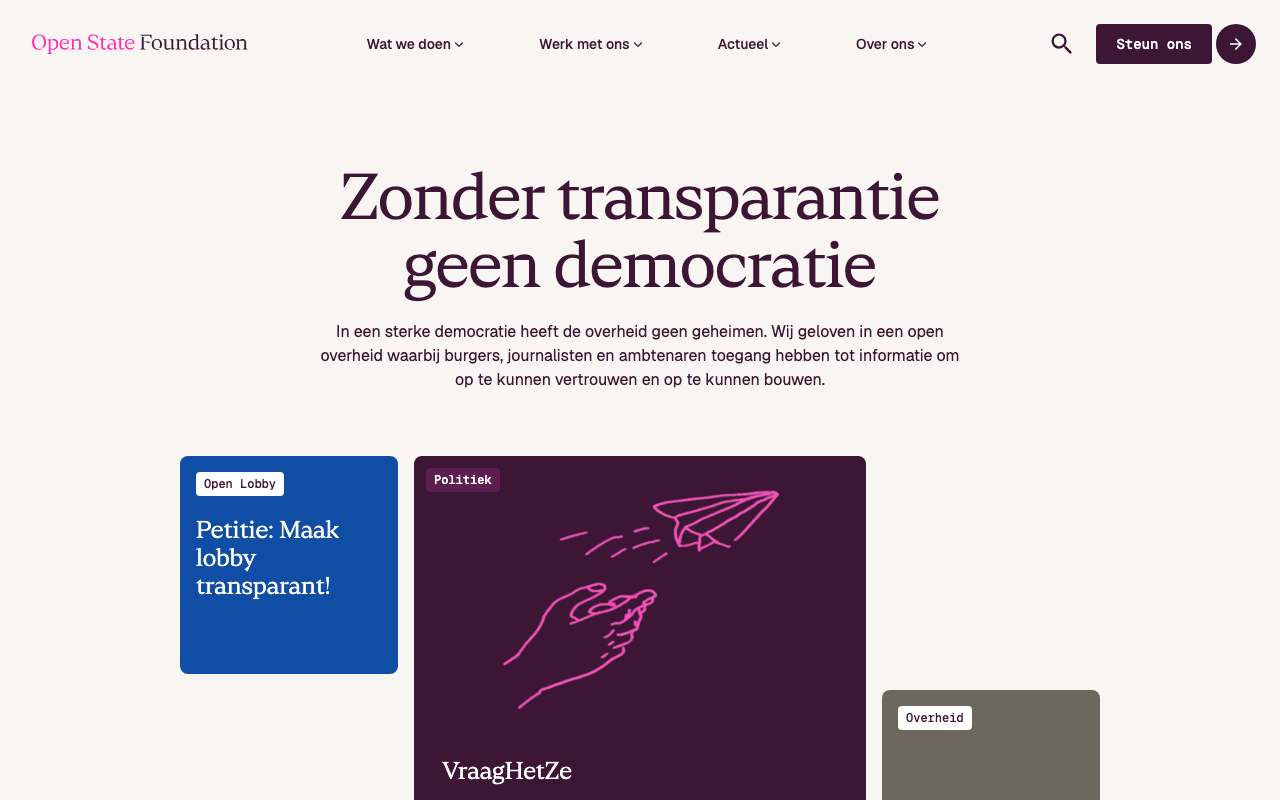 Schermafbeelding van openstate.eu