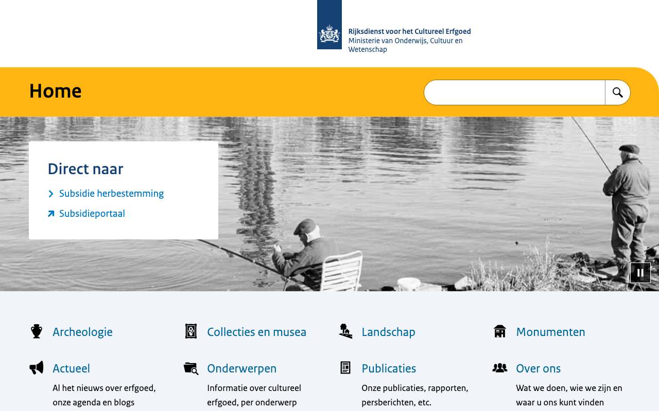 Schermafbeelding van cultureelerfgoed.nl