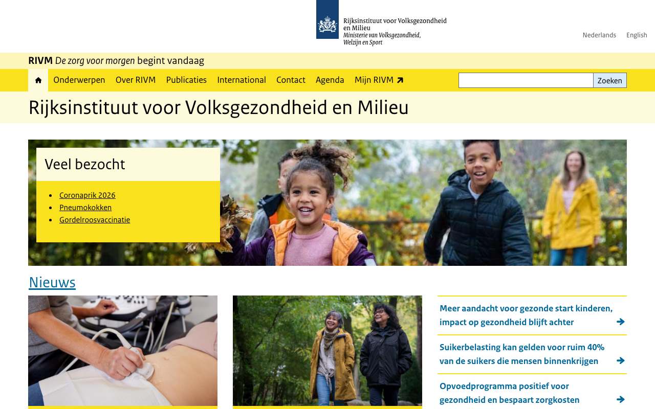 Schermafbeelding van rivm.nl