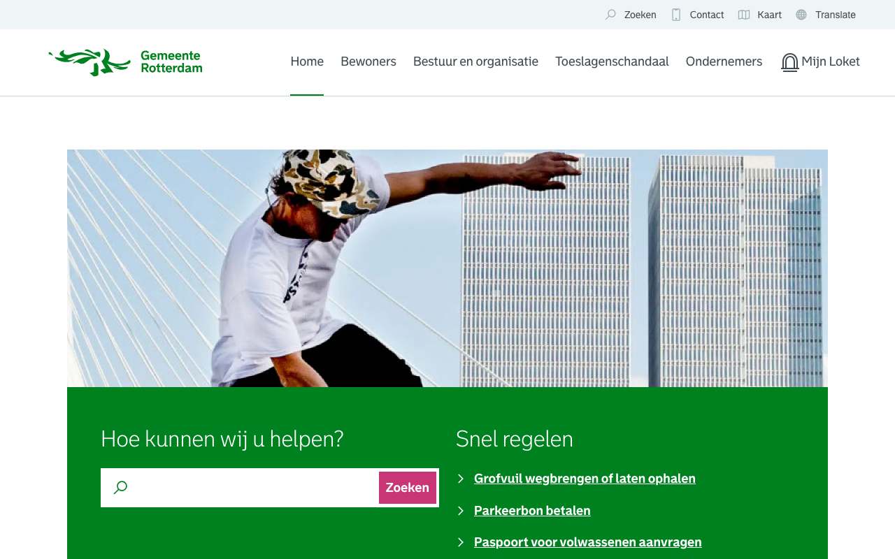 Schermafbeelding van rotterdam.nl
