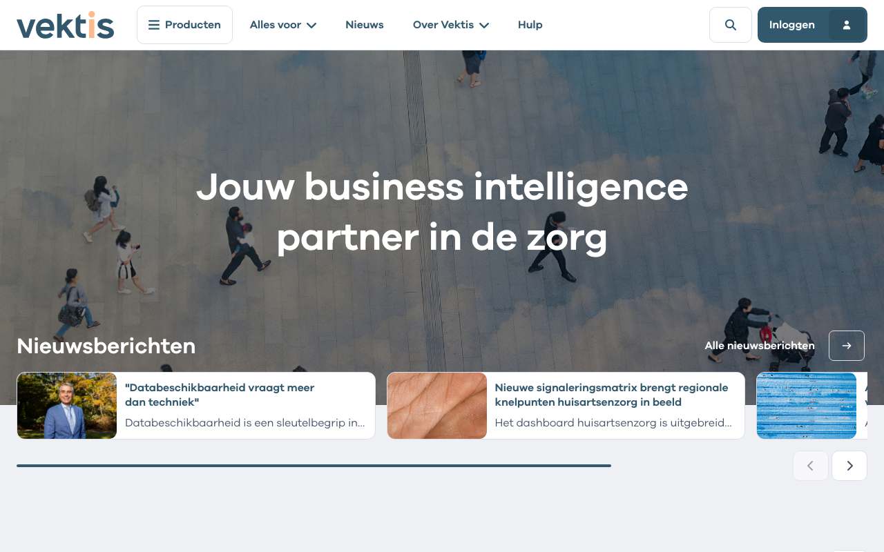 Schermafbeelding van vektis.nl