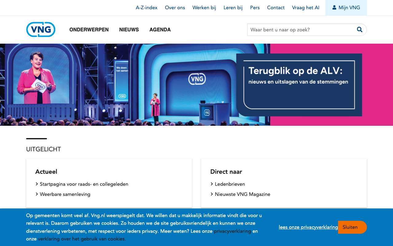 Schermafbeelding van vng.nl